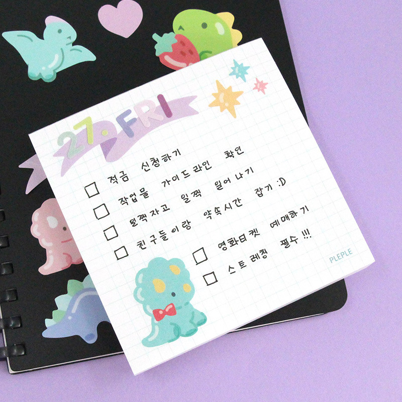 Usage example - PLEPLE Bubble dino memo notes notepad