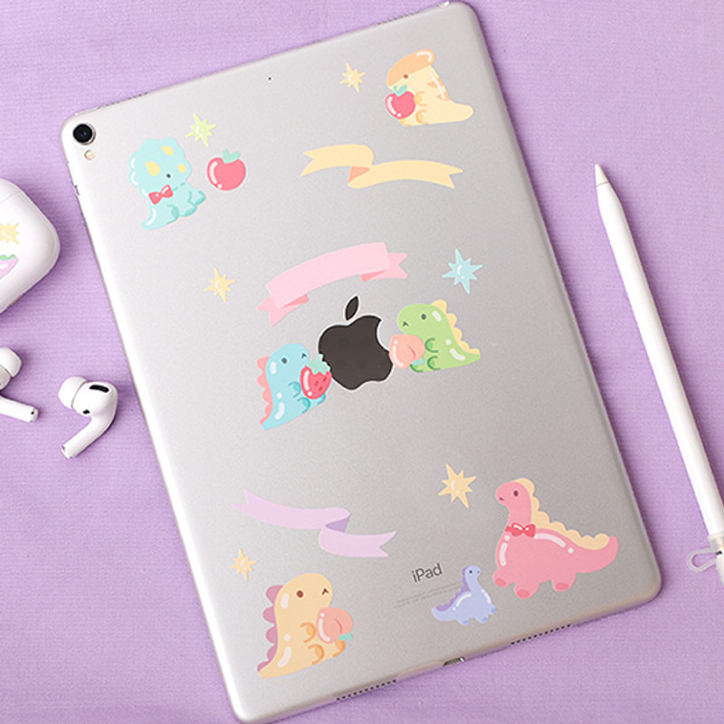 Usage example - PLEPLE Bubble dino removable decorative paper sticker Usage example - PLEPLE Bubble dino removable decorative paper sticker