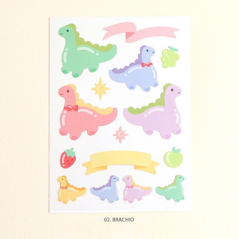 Brachio - PLEPLE Bubble dino removable decorative paper sticker Brachio - PLEPLE Bubble dino removable decorative paper sticker