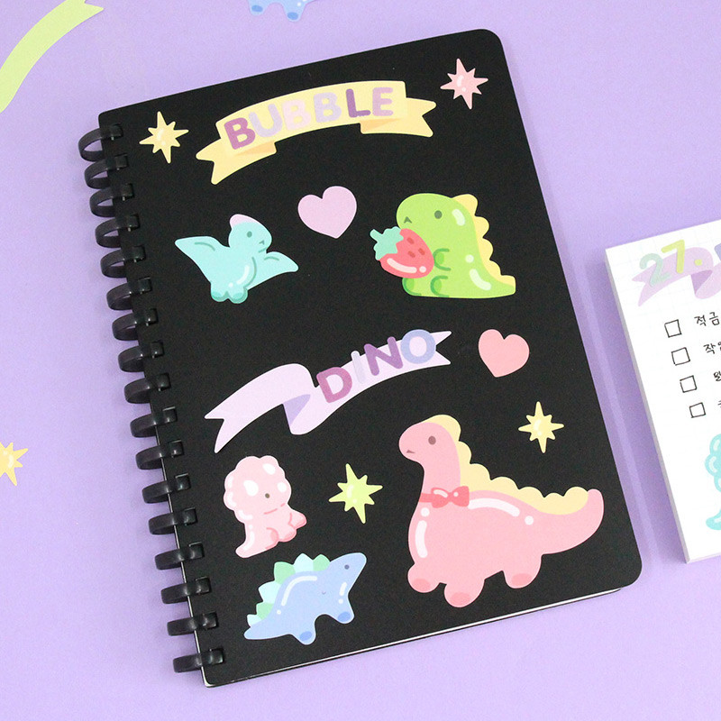 Usage example - PLEPLE Bubble dino removable decorative paper sticker Usage example - PLEPLE Bubble dino removable decorative paper sticker