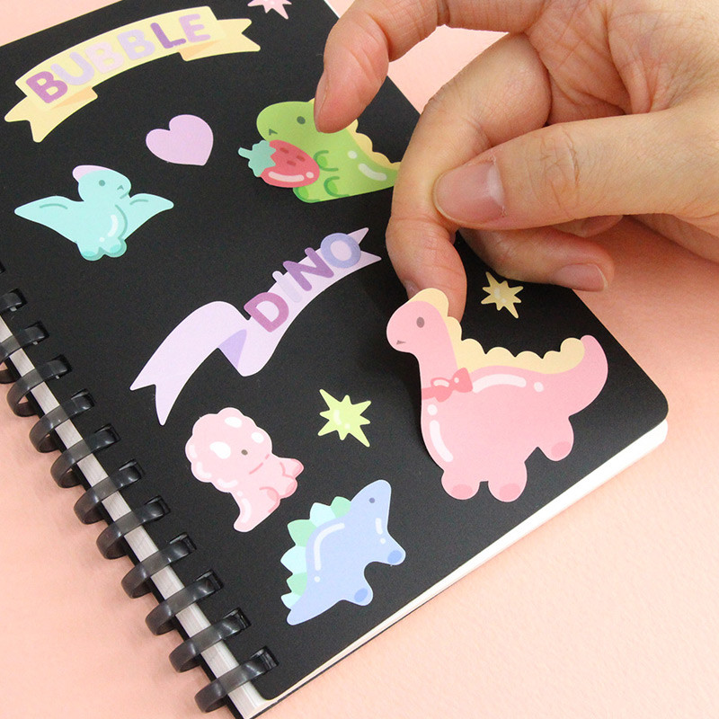 Removable - PLEPLE Bubble dino removable decorative paper sticker Removable - PLEPLE Bubble dino removable decorative paper sticker