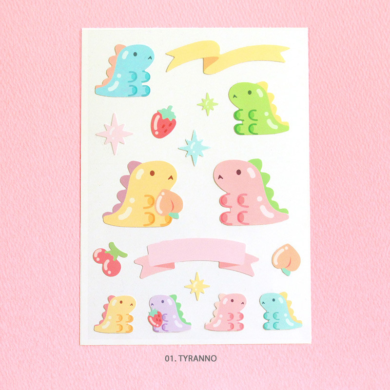Tyranno - PLEPLE Bubble dino removable decorative paper sticker Tyranno - PLEPLE Bubble dino removable decorative paper sticker