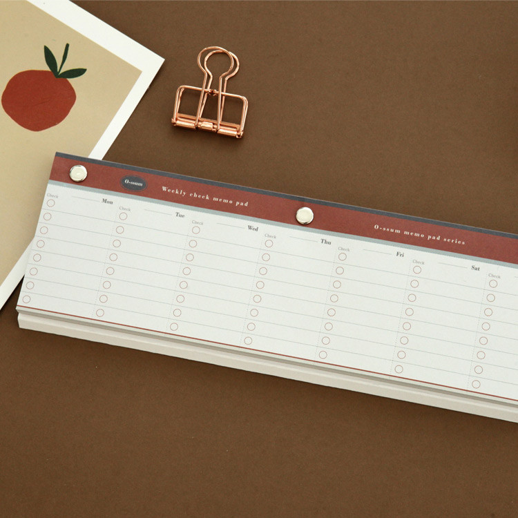 Usage example - O-ssum standing memo notepad with perforated line