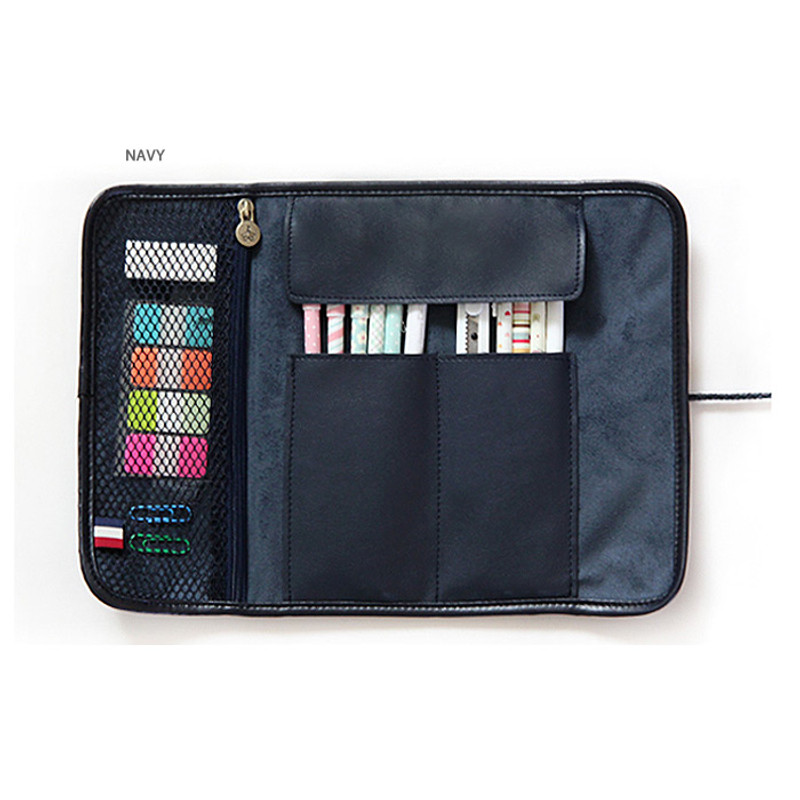 Navy - MINIBUS Dorothy & Alice roll up pencil case pouch Navy - MINIBUS Dorothy & Alice roll up pencil case pouch