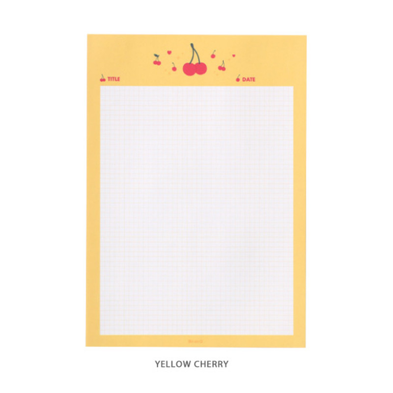 Yellow Cherry - After The Rain Twinkle B5 size grid memo notepad