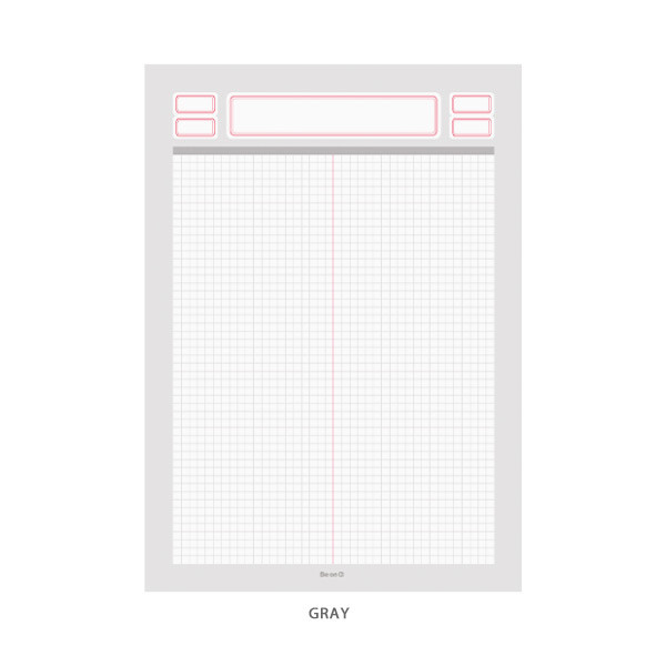 Gray - After The Rain Label B5 size grid notes memo notepad