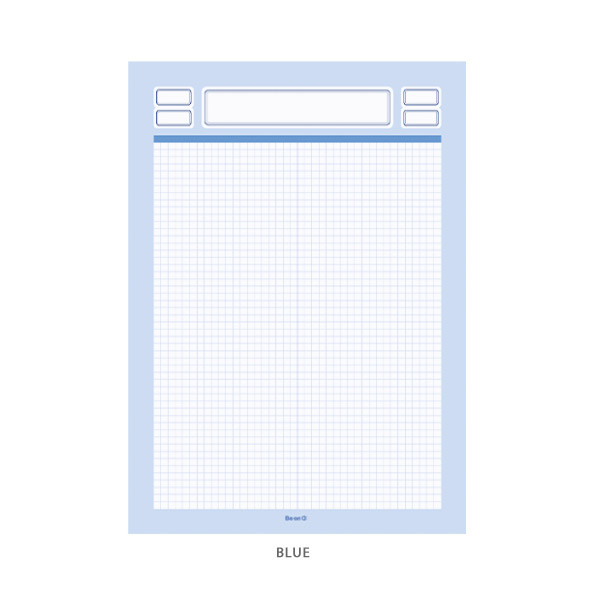 Blue - After The Rain Label B5 size grid notes memo notepad