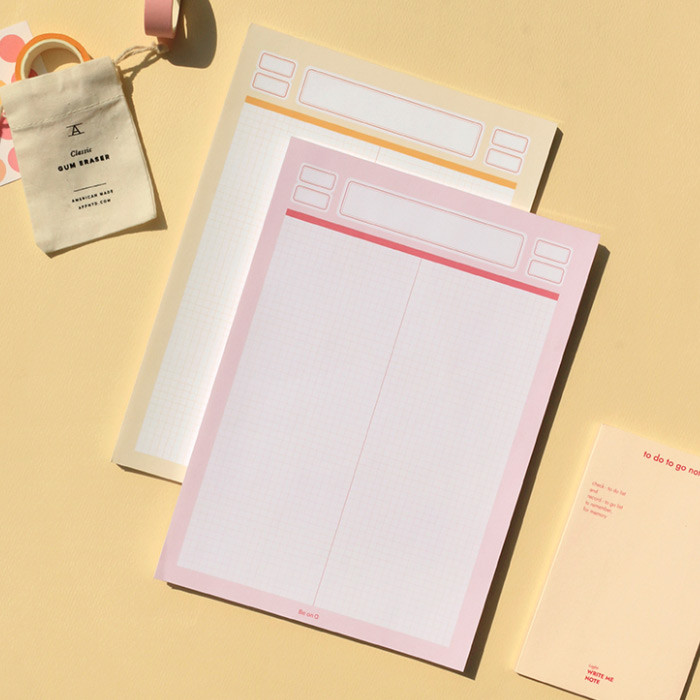 After The Rain Label B5 size grid notes memo notepad