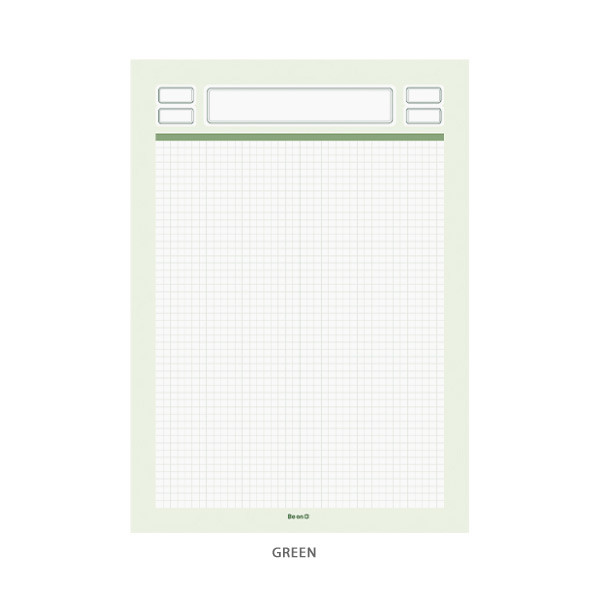 Green - After The Rain Label B5 size grid notes memo notepad