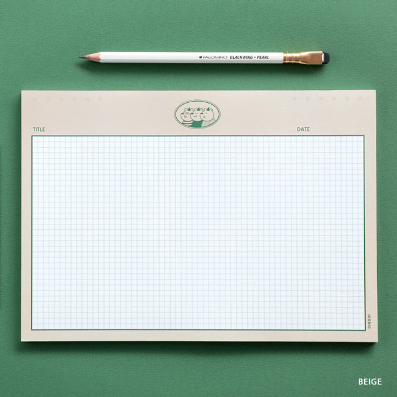 Beige - ICONIC Buddy B5 size grid notes memo notepad