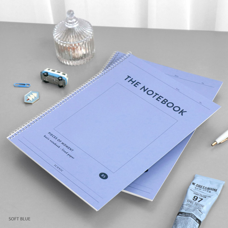 Soft Blue - ICONIC Pieces of moment basic spiral B5 lined notebook Soft Blue - ICONIC Pieces of moment basic spiral B5 lined notebook