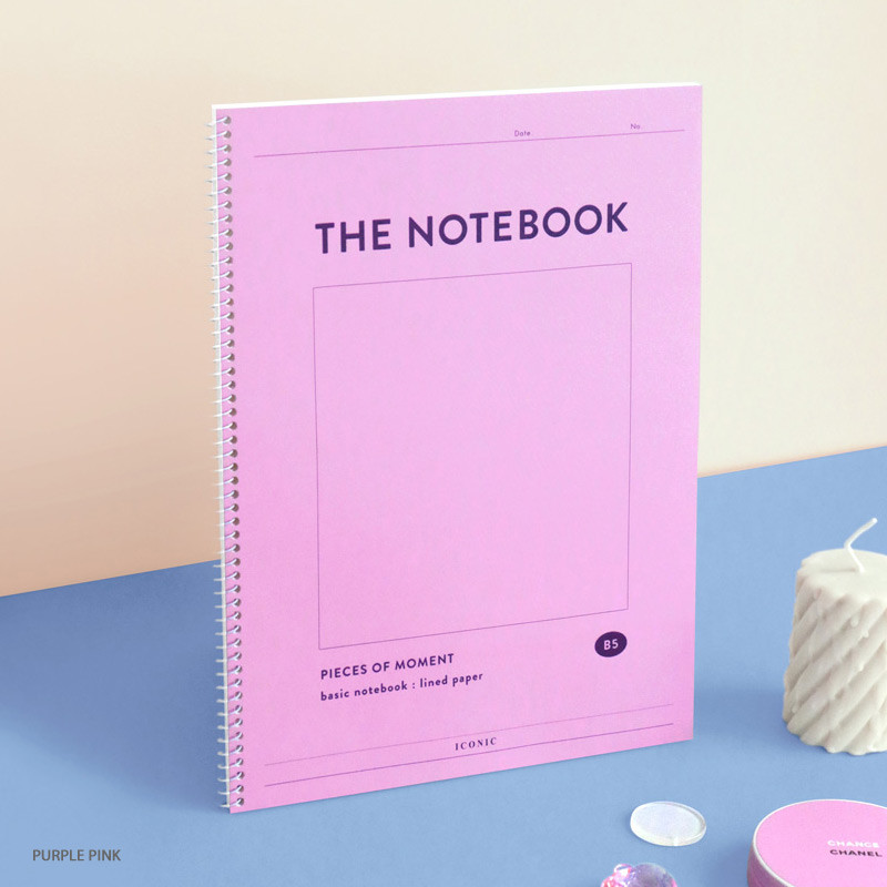 Purple Pink - ICONIC Pieces of moment basic spiral B5 lined notebook Purple Pink - ICONIC Pieces of moment basic spiral B5 lined notebook