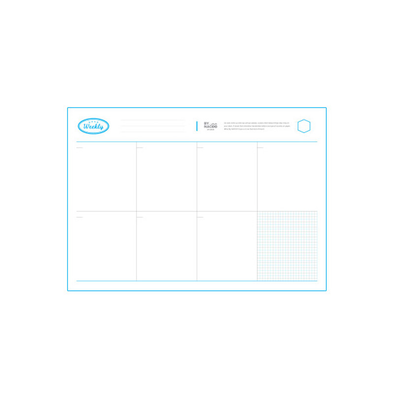 NACOO Blue A4 size dateless desk weekly planner scheduler