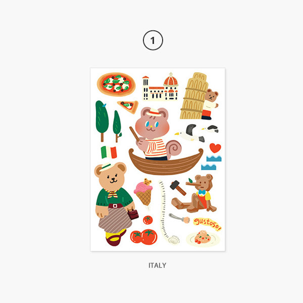 01 Italy - Project country my juicy bear removable sticker