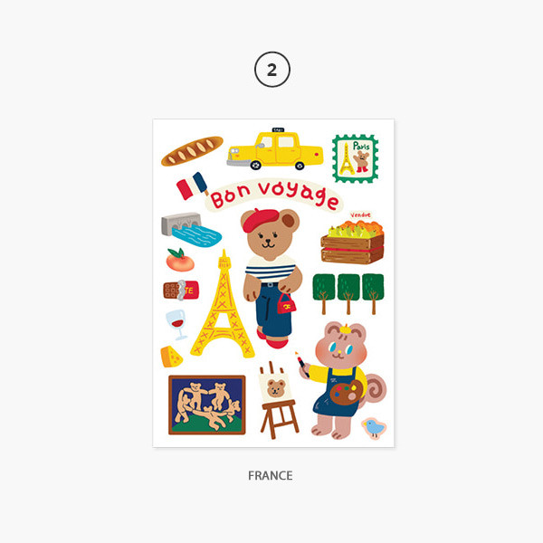 02 France - Project country my juicy bear removable sticker
