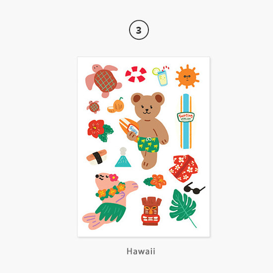 03 Hawaii - Project country my juicy bear removable sticker