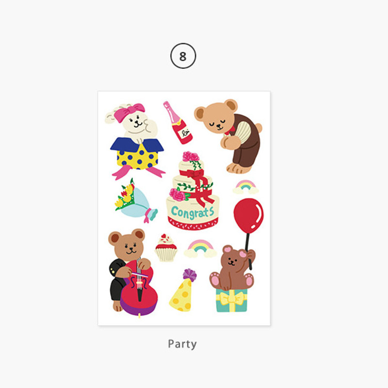 08 Party - Project daily life my juicy bear removable sticker 08 Party - Project daily life my juicy bear removable sticker