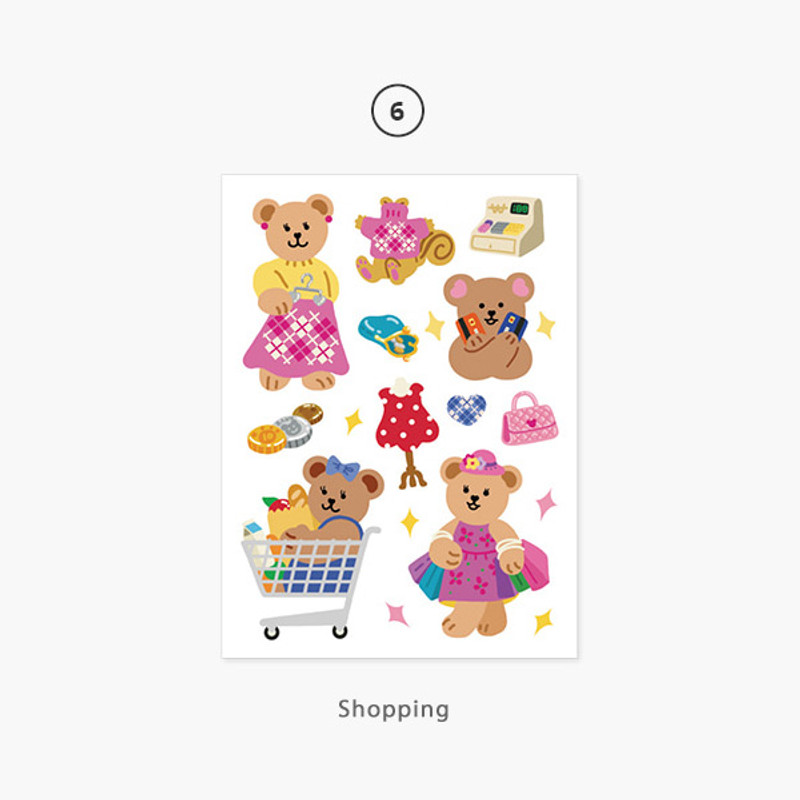 06 Shopping - Project daily life my juicy bear removable sticker 06 Shopping - Project daily life my juicy bear removable sticker
