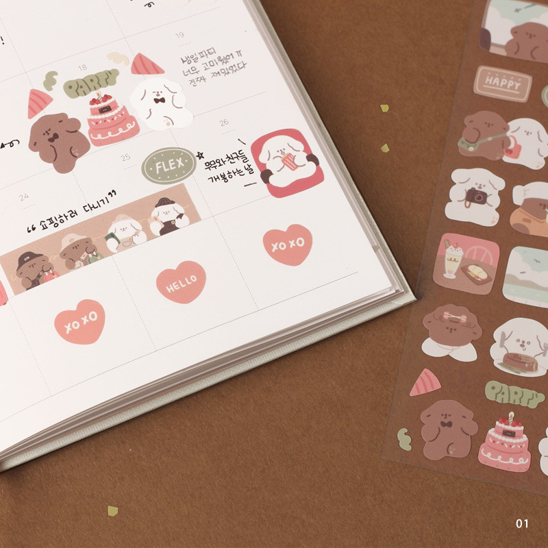 01 - Dash And Dot Mongle Mongle removable sticker seal 01 - Dash And Dot Mongle Mongle removable sticker seal