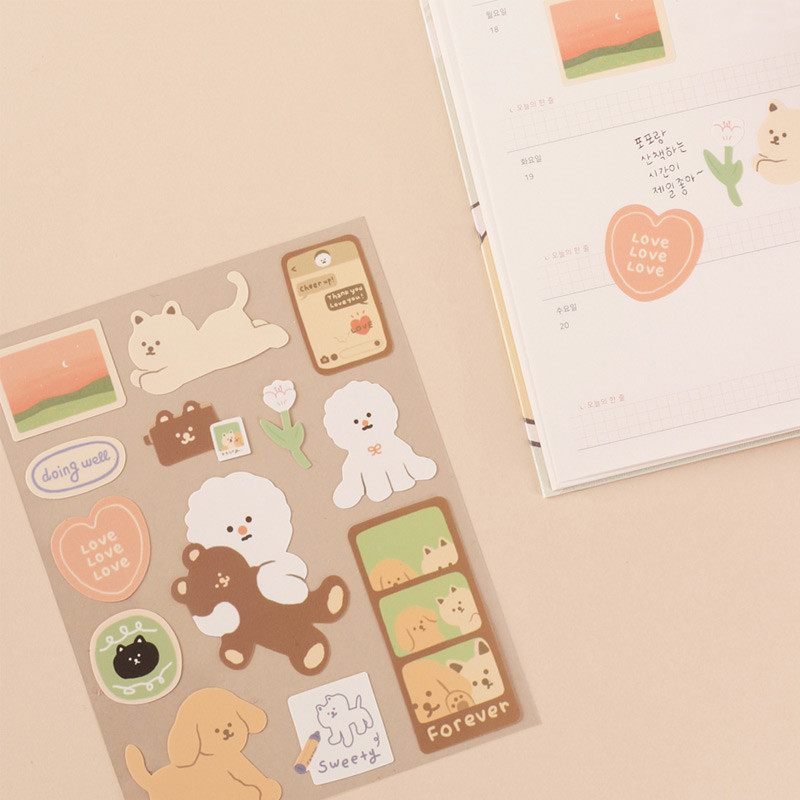 Usage example - Dash And Dot Pogeun Pogeun removable sticker
