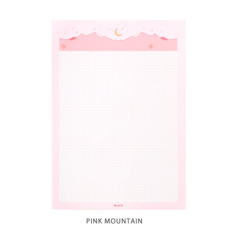 Pink Mountain - Cloud and Mountain B5 size grid notes memo notepad