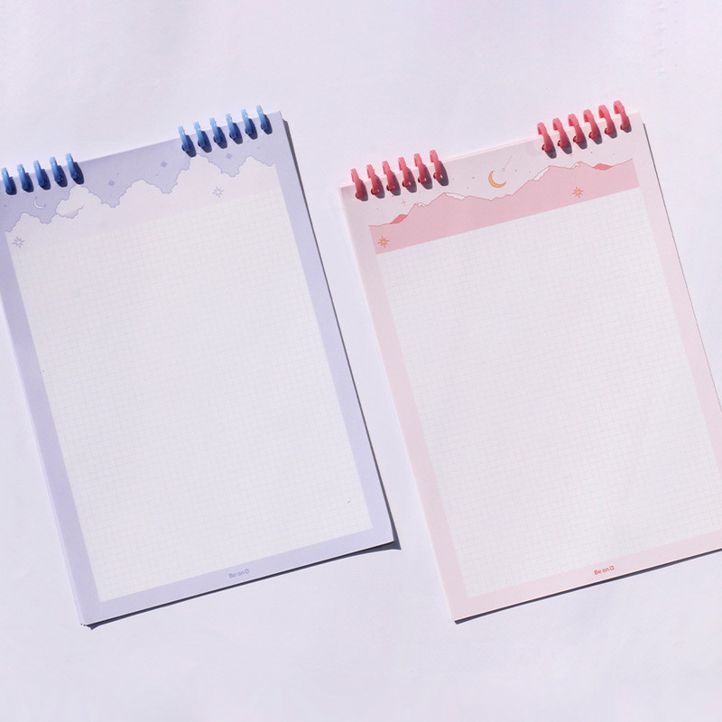 Usage example - Cloud and Mountain B5 size grid notes memo notepad