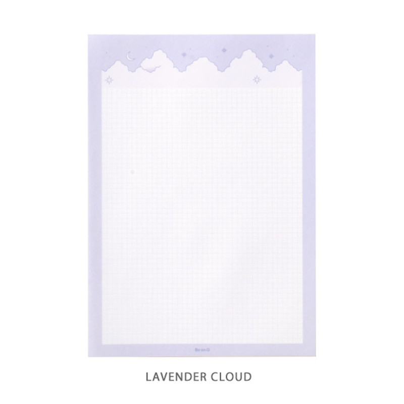 Lavender cloud - Cloud and Mountain B5 size grid notes memo notepad