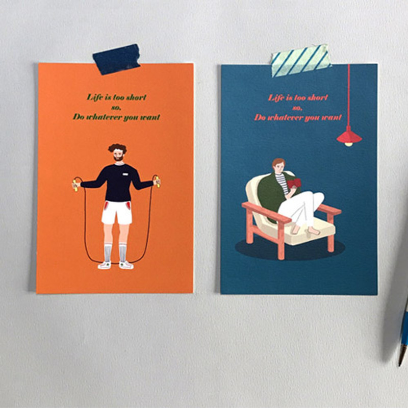 Usage example - Design Comma-B Analog and modern illustration postcard II