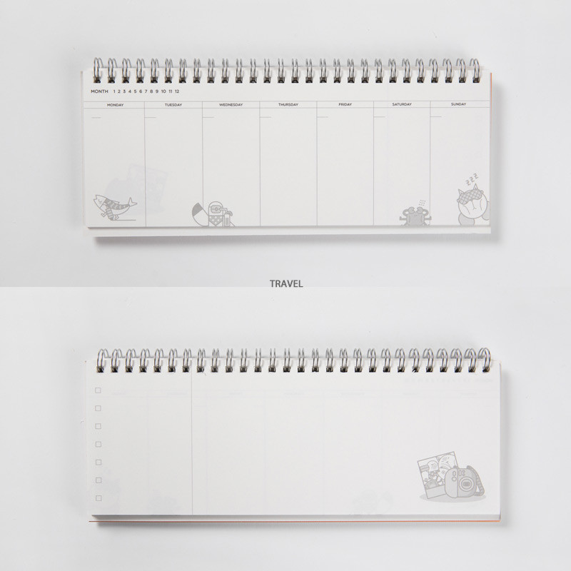 Travel - DESIGN IVY Ggo deung o spiral dateless weekly desk planner 