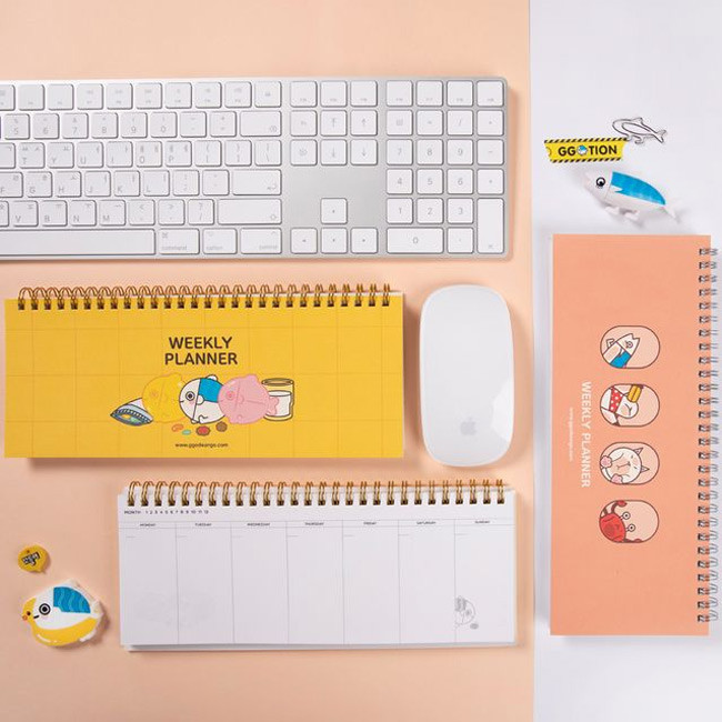 DESIGN IVY Ggo deung o spiral dateless weekly desk planner 