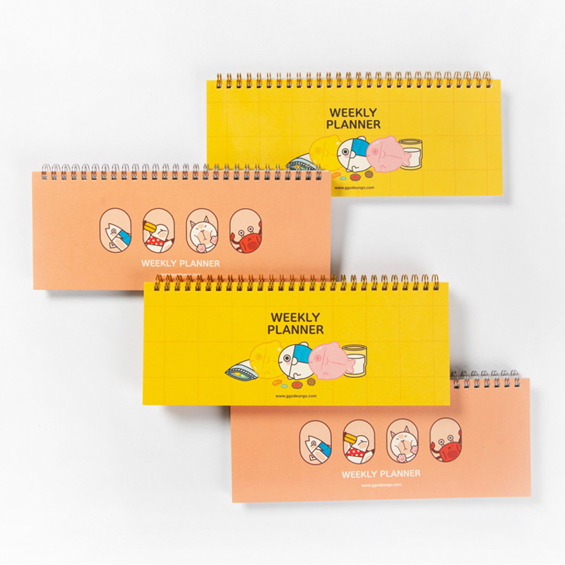 DESIGN IVY Ggo deung o spiral dateless weekly desk planner 