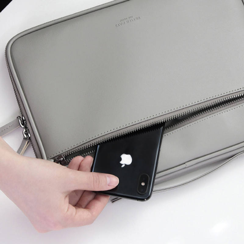 Front zip pocket - GMZ The Memo iPad tablet PC 11 inches sleeve pouch case Front zip pocket - GMZ The Memo iPad tablet PC 11 inches sleeve pouch case