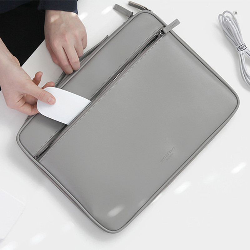 Front zipper pocket - GMZ The Memo 13 inches laptop PC sleeve pouch case Front zipper pocket - GMZ The Memo 13 inches laptop PC sleeve pouch case