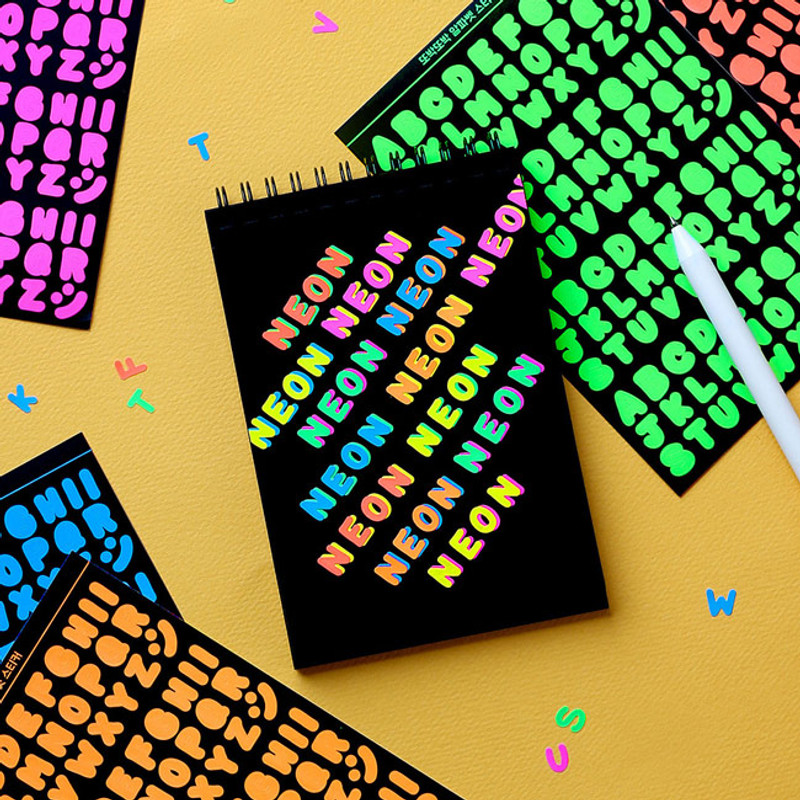 Neon Alphabet upper case letter craft decoration sticker Neon Alphabet upper case letter craft decoration sticker