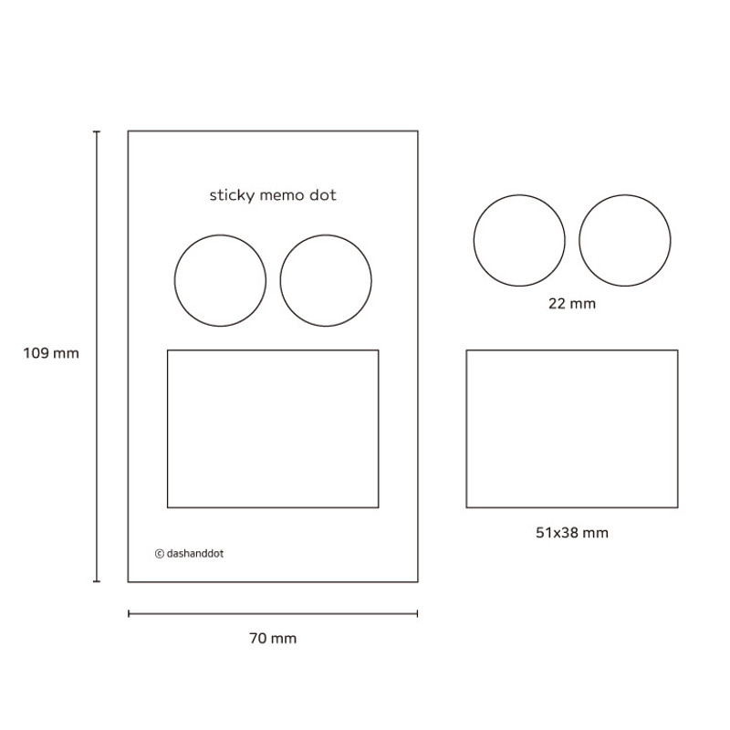 Size - Dash and Dot And dots memo notes sticky notepad ver3 Size - Dash and Dot And dots memo notes sticky notepad ver3