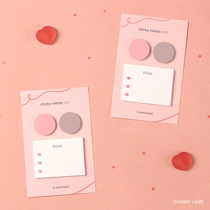 Cherry pink - Dash and Dot And dots memo notes sticky notepad ver3 Cherry pink - Dash and Dot And dots memo notes sticky notepad ver3