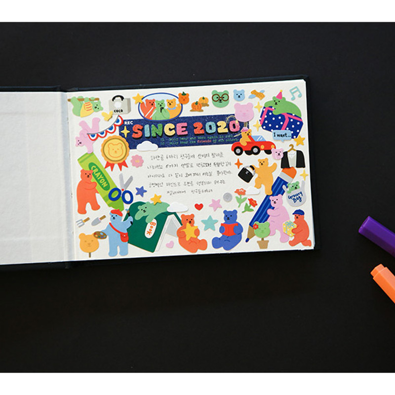 Usage example - Dailylike Jelly bear retro masking seal sticker set