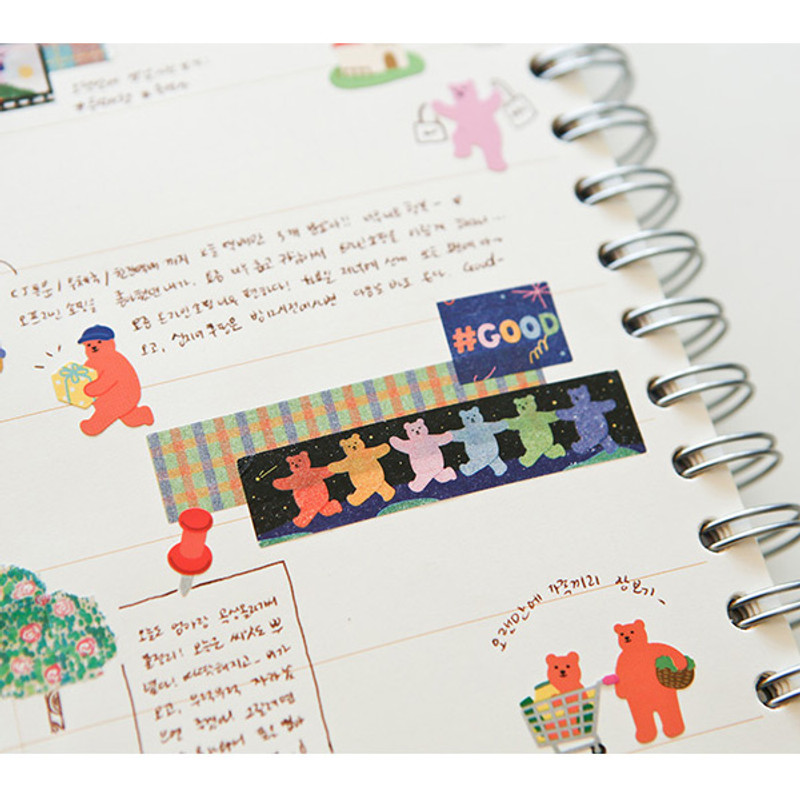 Usage example - Dailylike Jelly bear retro masking seal sticker set