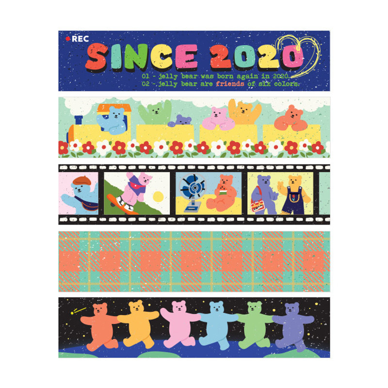 Dailylike Jelly bear retro masking seal sticker set