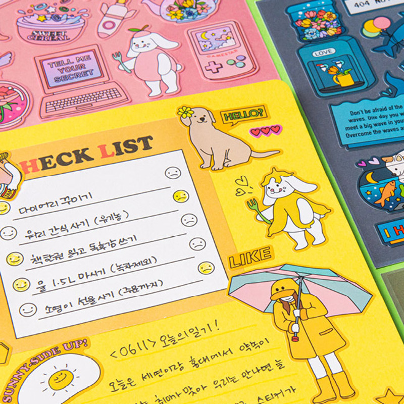 Usage example - Ardium Pop illustration colorful point paper sticker ver4