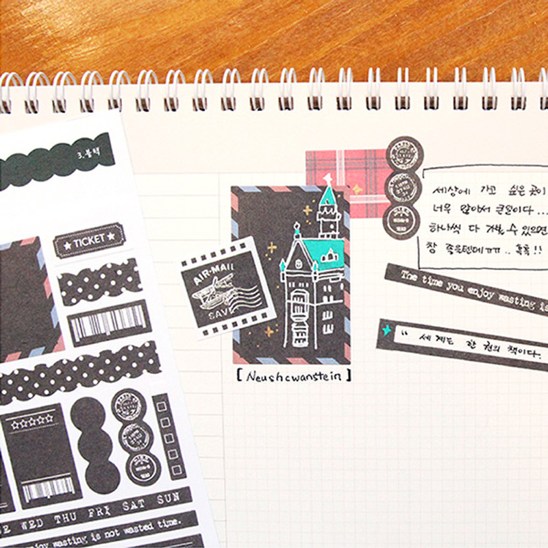 Usage example - PLEPLE Pattern paper deco sticker set Usage example - PLEPLE Pattern paper deco sticker set