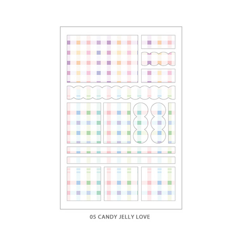 05 Candy Jelly Love - PLEPLE Check paper deco sticker set 05 Candy Jelly Love - PLEPLE Check paper deco sticker set