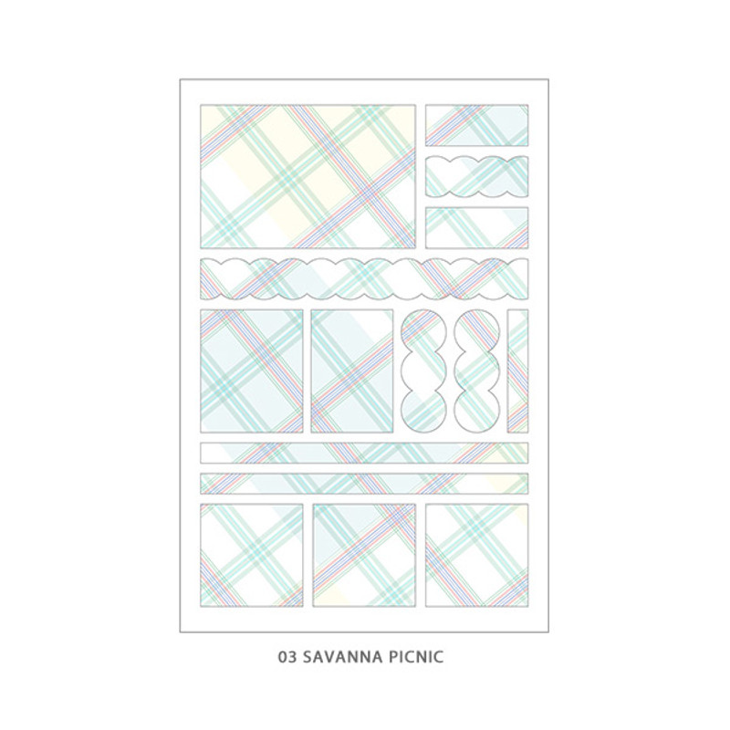03 Savanna Picnic - PLEPLE Check paper deco sticker set 03 Savanna Picnic - PLEPLE Check paper deco sticker set