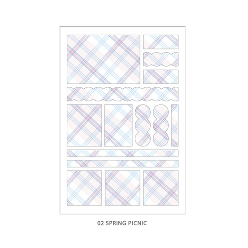 02 Spring Picnic - PLEPLE Check paper deco sticker set 02 Spring Picnic - PLEPLE Check paper deco sticker set