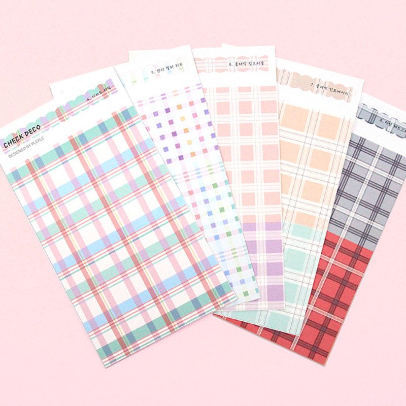 Usage example - PLEPLE Check paper deco sticker set Usage example - PLEPLE Check paper deco sticker set