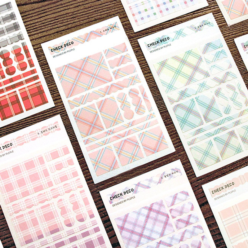 PLEPLE Check paper deco sticker set PLEPLE Check paper deco sticker set