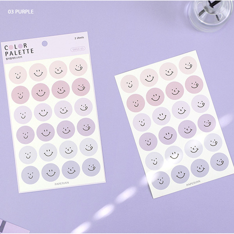 03 Purple - PAPERIAN Color palette Smile deco sticker set