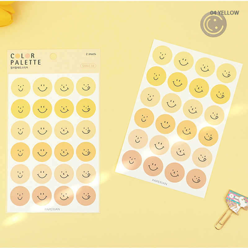 04 Yellow - PAPERIAN Color palette Smile deco sticker set