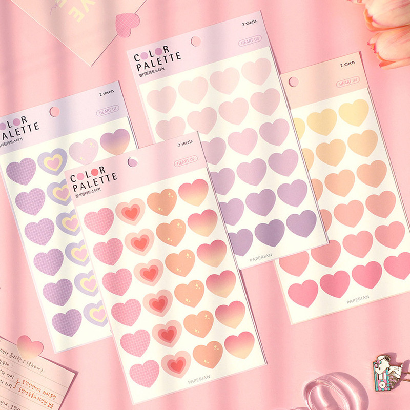 PAPERIAN Color palette Heart deco sticker set PAPERIAN Color palette Heart deco sticker set