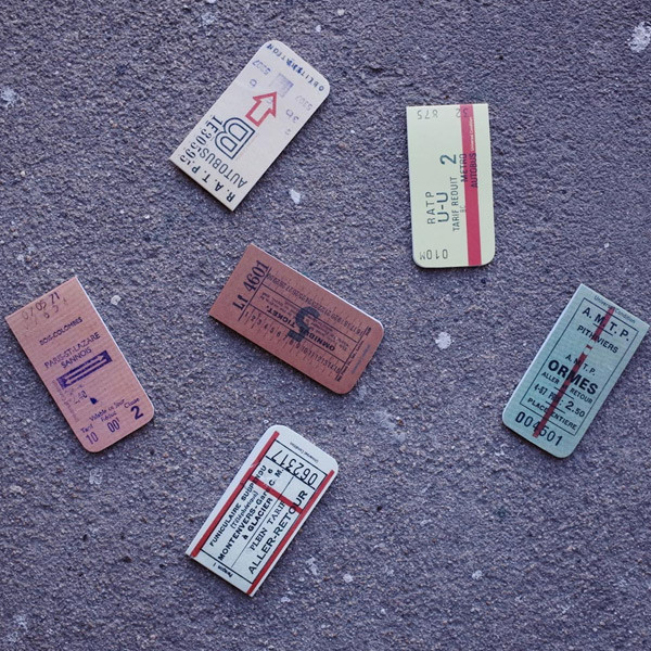 Usage example - UNIVERSAL CONDITION Vintage ticket magnet bookmark set